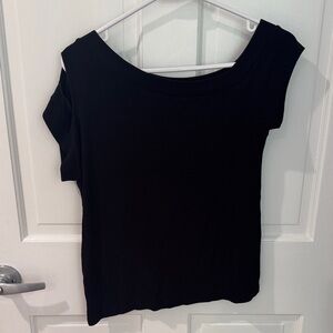 LNA Black Ribbed Top